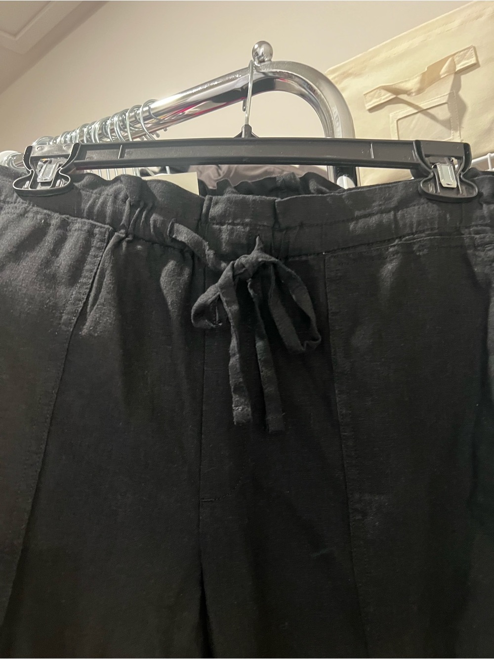 Banana Republic Women’s Black Drawstring Linen-Blend Pants